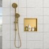 12" X 12" Stainless Steel Shower Niche With Seamless Design For Bathroom Storage - Gold - Image 4