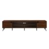 Contemporary 2 Door Minimalist TV Stand For TVs Up To 90" - Dark Walnut - Image 2