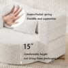 Modern Floor Sofa With 2 Pillows, Convertible Teddy Fabric Foam Filled Sleeper Sofa Bed, Full Size Folding Mattress For Living Room Guest Bed, Playroom, No Assembly Required - Beige - Image 9