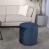Shimon - Cylinder Pouf Ottoman Floor Cushion Cobalt - Blue - Image 2