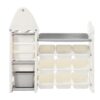 Kids Bookshelf Toy Storage Organizer With 17 Bins And 5 Bookshelves, Multi-Functional Nursery Organizer Kids Furniture Set Toy Storage Cabinet Unit With HDPE SheLF And Bins - Gray - Image 24