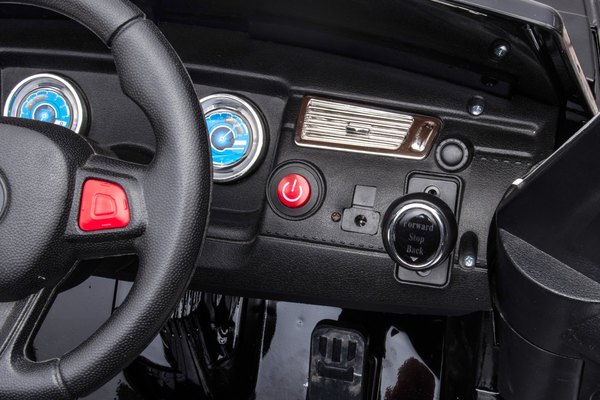 12V7A 30W*2 Four-Wheel Drive Leather Seat One Button Start, Forward And Backward, High And Low Speed, Music, Front Light, Power Display, Two Doors Can Open, 2.4G R / C, Seat Belt Four Wheel Absorber - Black - Image 21