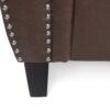 Contemporary 3 Seater Sofa Upholstery And Nailhead Trim - Dark Brown - Image 13