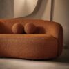 Drake - Japandi Style Curvy Boucle Sofa - Burnt Orange - Image 8