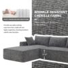 2 Pices Free Combination Minimalist Style Modular Sectional, Wrinkle Resistant Couch Set L Shaped Compressed Sofa For Living Room - Gray - Image 22