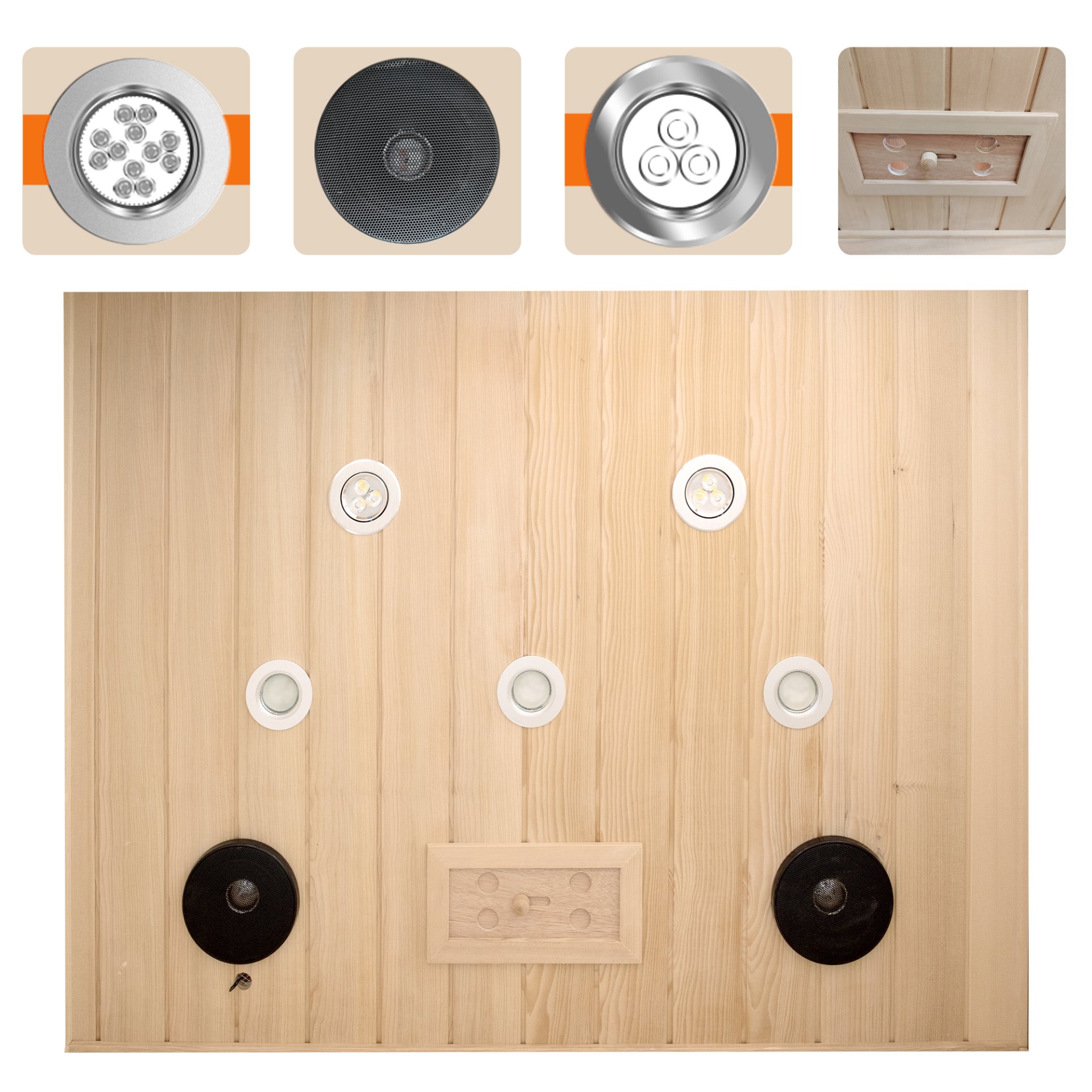 Low Emf Front Door With Heating Panel 2 Person Hemlock Far Infrared Indoor Suana Room - Natural - Image 11