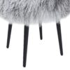 Alberta - Mongolian Sheepskin Round Ottoman - Dimensional Gray - Image 3