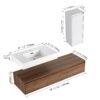 Modern Wall Mounted Bathroom Vanity With Resin Sink And Side Cabinet - Brown Ebony - Image 3