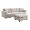 Modern Sectional Sofa With Throw Pillows, Cloud L Shaped Couch Set With Wide 4 Seat Comfy Couch Set With Movable Ottoman - Beige - Image 4