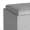 Rockwood - Cube Storage Ottoman With Tray - Cloud Gray - Image 2