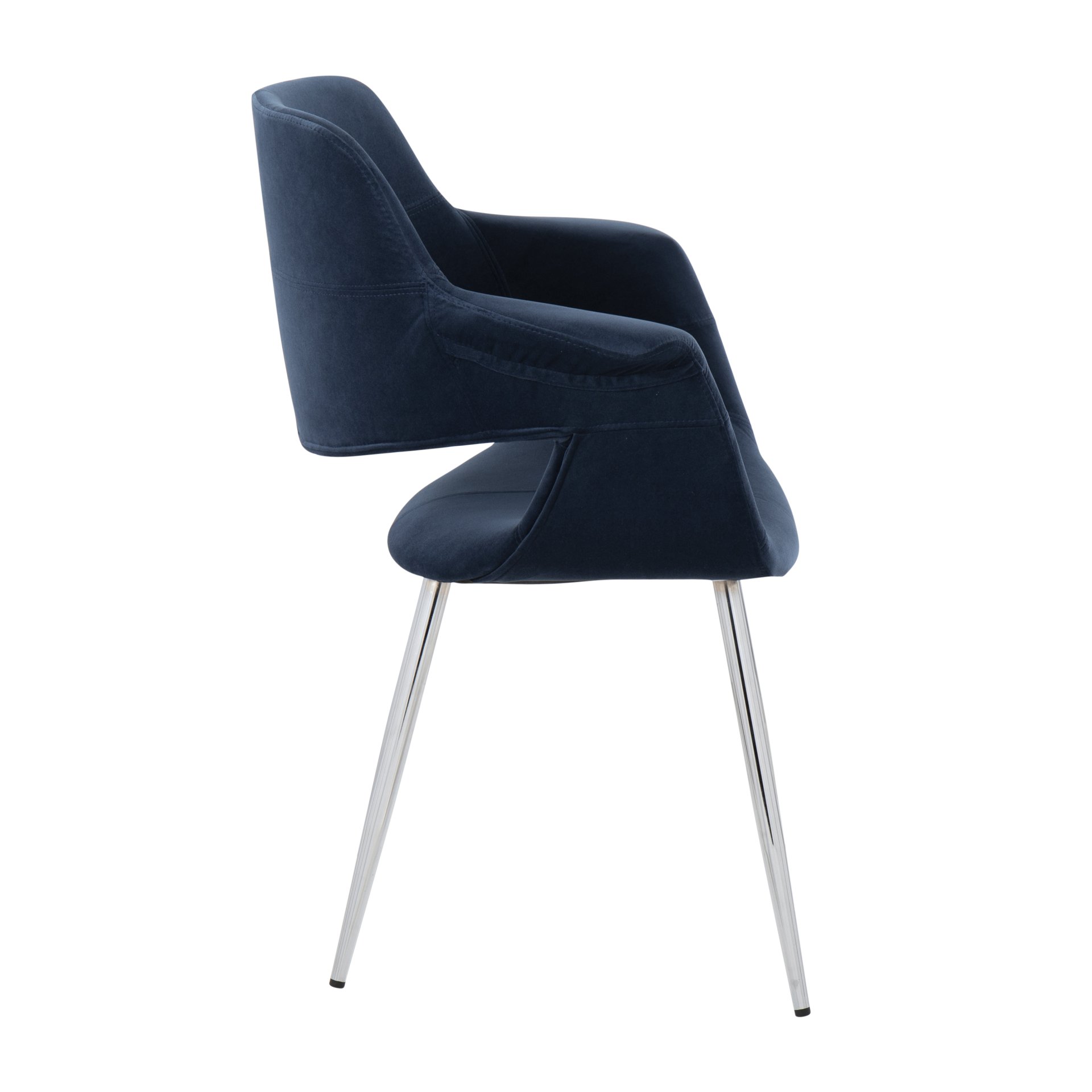 Vintage Flair - Glam / Art Deco Chair (Set of 2) - Chrome / Blue - Image 3