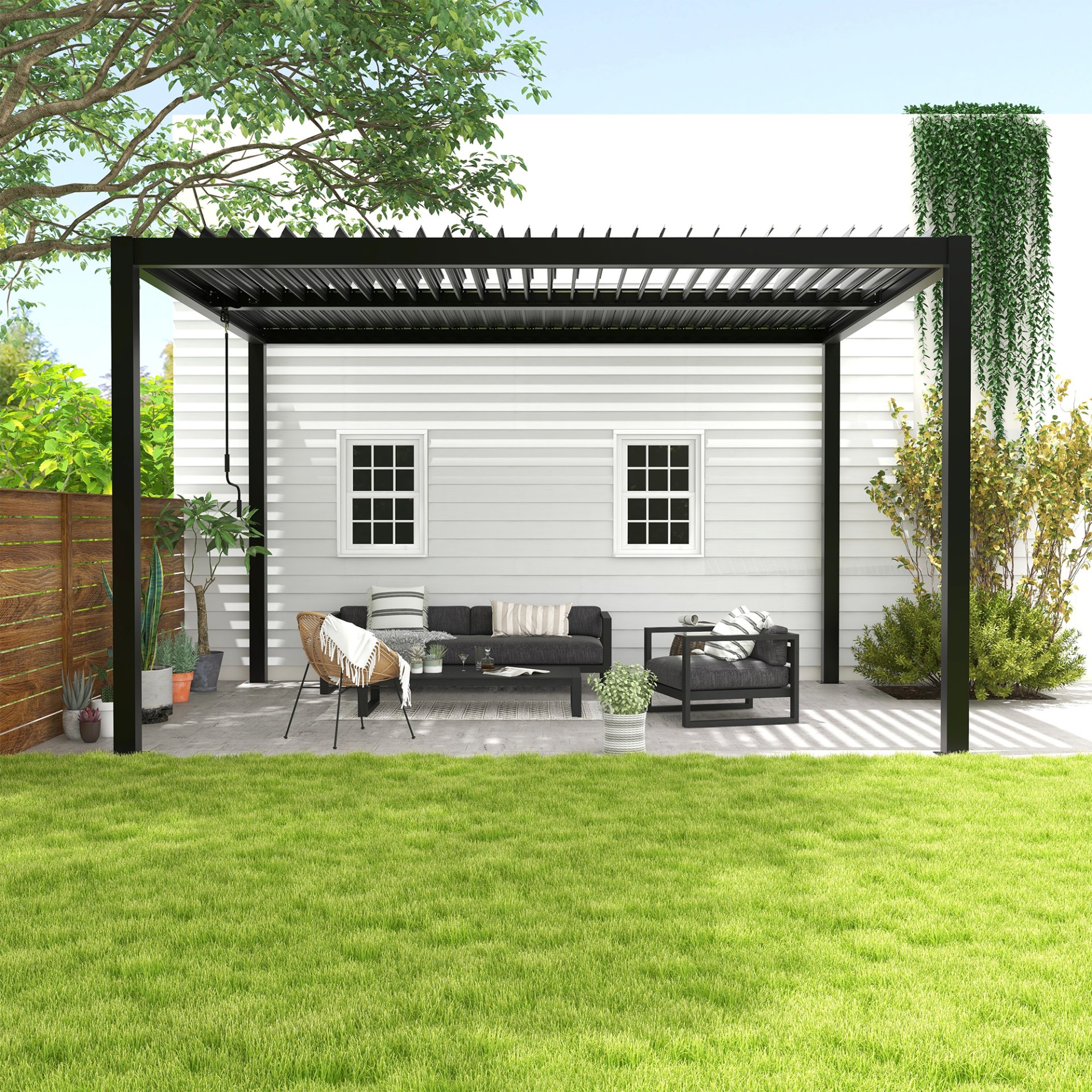 Louver Pergola Louvers & Frame - Black - Image 2
