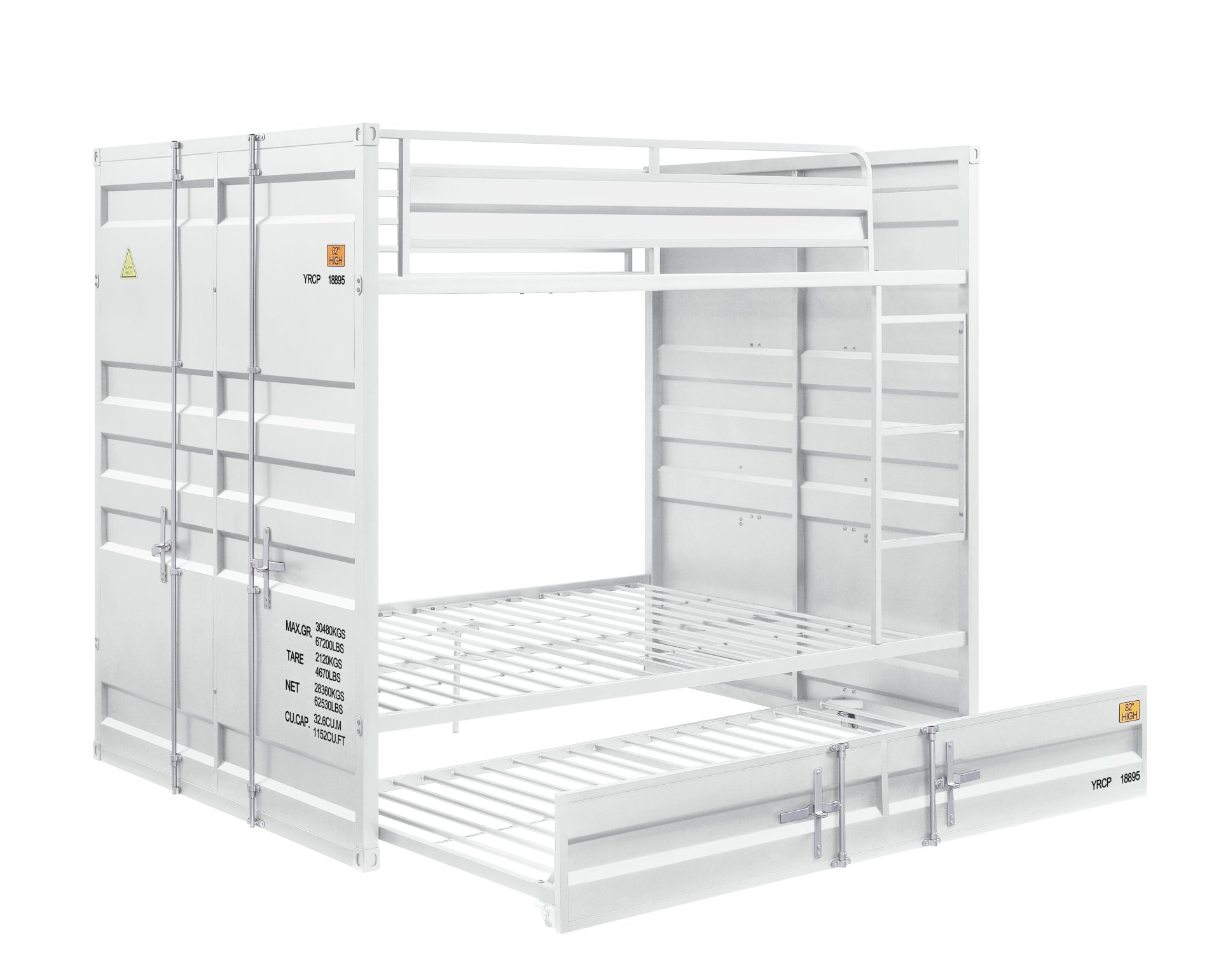 Cargo - Full Bunk Bed With Trundle - White - Image 4