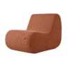 Curved Lounge Chair With Ottoman And High Resilience Foam - Orange - Image 10