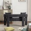 Modern Loveseat Sofa, Comfy Upholstered 2 Seater Sofa, Small Loveseat Accent Couch For Living Bedroom Leisure Areas - Carbon Black - Image 12