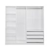 Doorless Storage Wardrobe For Dedroom With Shelves And 3 Drawers - White - Image 19