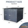 Outdoor Steel Storage Shed For Bicycle With Slope Roof And 4 Bike Tracks - Black - Image 3