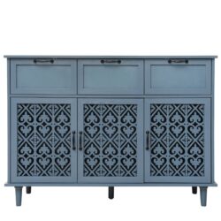 3 Door 3 Drawer Cabinet, American Furniture, Suitable For Bedroom, Living Room, Study - Blue