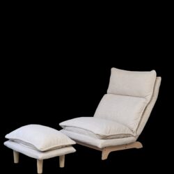 Single Lazy Sofa Chair Leisure Foldable Reclining Chair - White