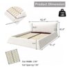 King Size Platform Bed With Special-Shaped Headboard - Cream - Image 3