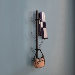 Entryway Mounted Accent Coat Rack, Mounted Rack For Bathroom - Black