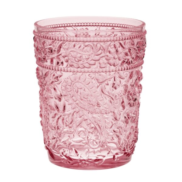 Paisley - Acrylic Glasses Drinking (Set of 4) Dof, Bpa Free, 13Oz - Pink
