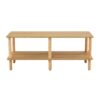 Modern Double Deck TV Cabinet Is Suitable For Living Room, Rectangular Center Table With Open Storage Shelf, Rounded Rubberwood Legs, Stable And Durable - Burly Wood - Image 5