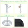 Modern Stainless Steel Spray Painted Hanger With Reinforcement 72" Raised Design Optional - Silver - Image 7