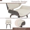 Mid Century Modern Dining Chair 360° Swivel, Ergonomic Design Upholstery, Bentwood Frame, (Set of 2) - Beige - Image 7