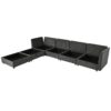 Versatile 6 Piece Modular Sofa Bed With Storage, Stylish Faux Double Layer Cushions, Comfortable & Durable Design, Perfect For Any Living Space - Gray - Image 13