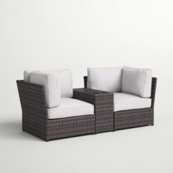 Outdoor Loveseat With Cushions, Ready To Use - Espresso