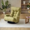 Adjustable Swivel Lounge Chair With 360 Degree Rotating Seat And Headrest Support Leisure Chair Deck Chair Game Chair For Living Room - Green - Image 14