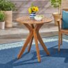 Stamford - Outdoor Bistro Table Acacia Wood X - Base - Teak - Image 2