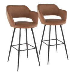 Margarite - Contemporary Barstool (Set of 2) - Black / Brown