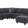Cooper - 7 Piece Reversible L-Shape Sectional Sofa With Ottoman And Cupholder - Stone Gray - Image 3