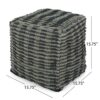 Walle - Fabric Square Pouf Ottoman And Floor Cushion Teal - Blue - Image 3