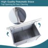 Medium Wooden Outdoor Dog House, Waterproof Roof, Elevated Floor, Adjustable Plastic Feet - Gray - Image 3