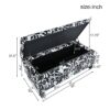 Luxury Storage Ottoman With Floral Patterned Fabric, Soft Close Hinges, Multi Functional Footrest & Seat - Black Floral / White - Image 3
