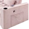 Multi Functional Sofa Bed With Cup Holder And USB Port For Living Room Or Apartments - Pink - Image 24