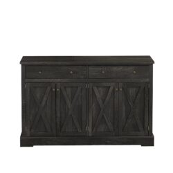 Vintage Sideboard With 2 Drawers And Four Doors For Living Room, Bedroom, And Kitchen, Room Storage Cabinet - Black Brown
