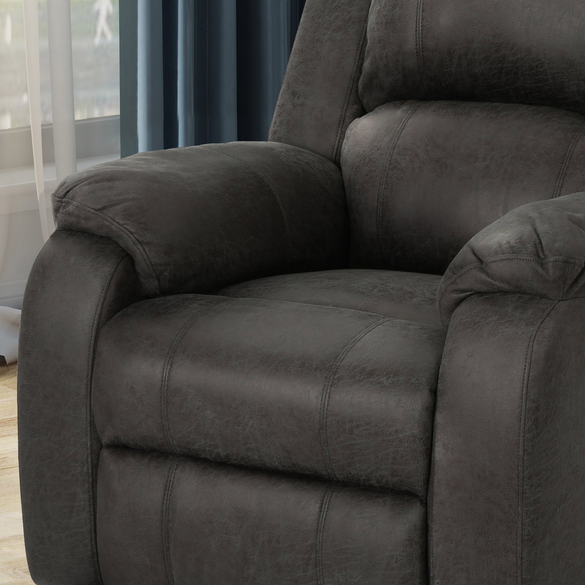 Manual Recliner Chair - Slate - Image 7