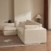 Cloud L Shape Modular Sectional Sofa With Ottoman, 3 Seater Convertible Couch - Beige - Image 8