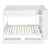 Full Over Full Bunk Bed With 2 Drawers And Multi-Layer Cabinet - White - Image 2
