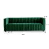 Dominic - Channel Tufted Velvet Sofa - Dark Green - Image 3