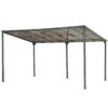 Outdoor Wall Mounted Gazebo With Sloped Roof Design, Uv Protection, And Durable Iron Frame - Gray - Image 8