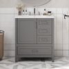 30" Bathroom Vanity With Soft Close Storage - Gray - Image 2