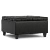 Harrison - Small Square Coffee Table Storage Ottoman - Black - Image 6