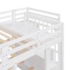Full Over Twin & Twin Classic Triple Bunk Bed With Drawers And Guardrails - White - Image 2