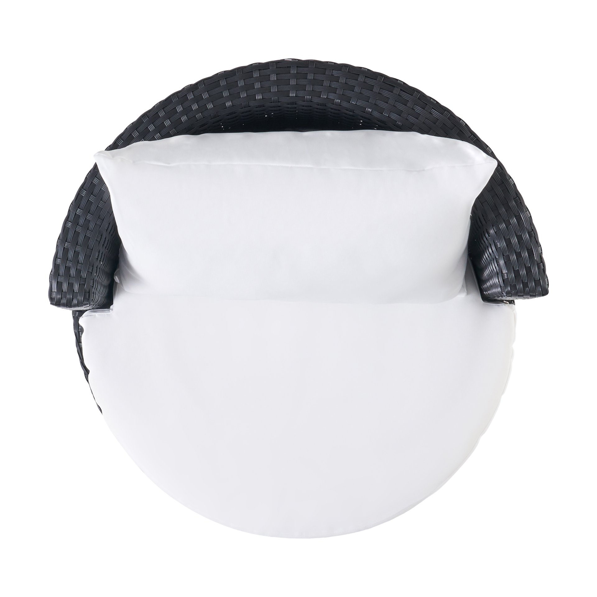 Kono - Outdoor 3 Pieces Chat Set With Cushions And Tempered Glass Tabletop - Black / Ivory - Image 13