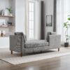 Wide Modern Double Sided Upholstered Chaise Lounge And 4 Throw Pillows - Gray - Image 6